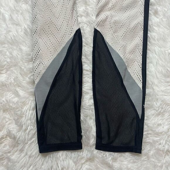 Athleta Precision Leggings High Rise Black White Mesh Compression Sz Small Tall - Picture 13 of 13